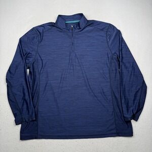 Tommy Bahama IslandZone Pullover Mens 2XL Blue Quarter Zip Long Sleeve Golf